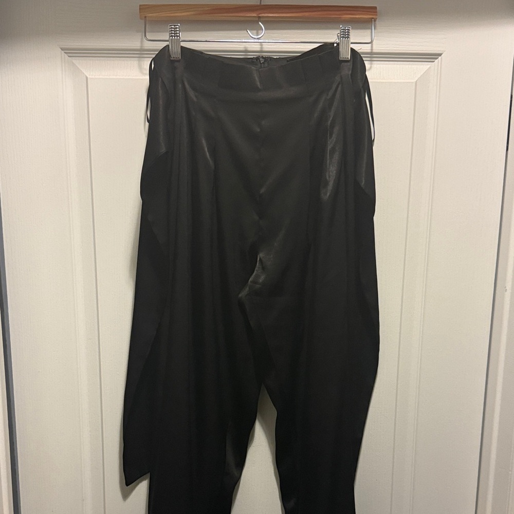 House of Harlow x Revolve Black Satin Pants